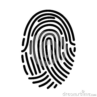 Fingerprint ID line art icon for apps with security unlock Vector Illustration